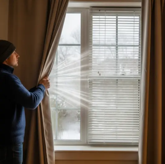 커튼이나-블라인드-치면-우풍-막는 데-도움