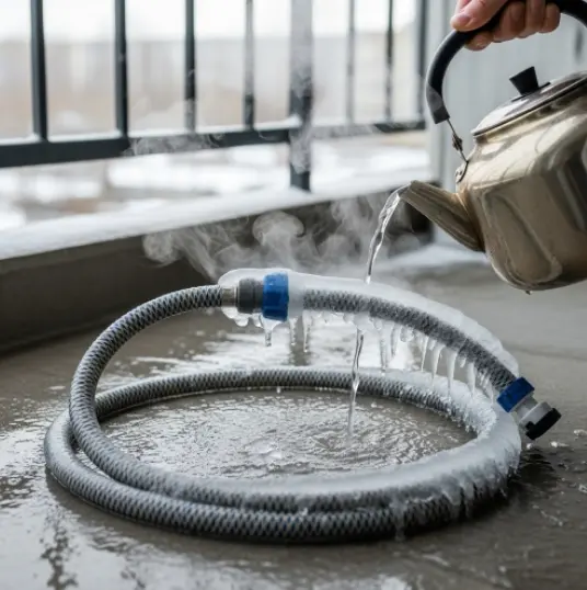 아파트 베란다 세탁기 호스 얼었을 때