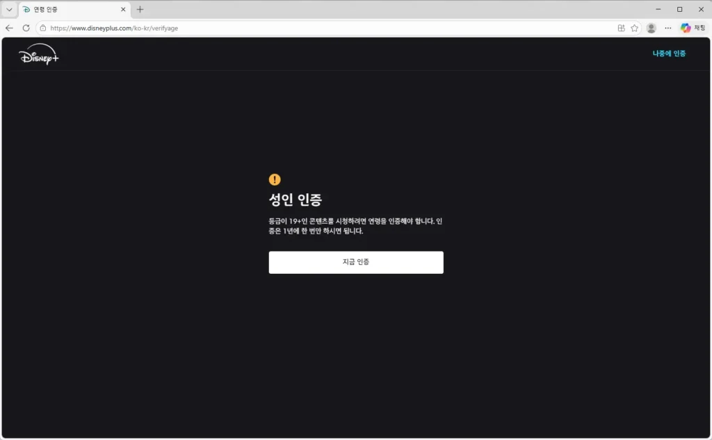 디즈니플러스-verifyage