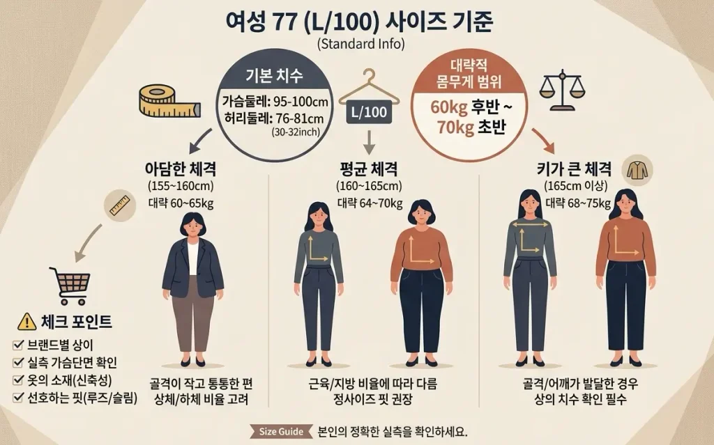 여성-77사이즈-몸무게